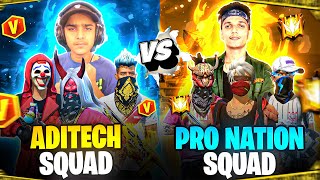 Pro Nation Vs Aditech Squad 🤯  Intense Battle Must Watch 🔥  Garena Free Fire [upl. by Llerreg]