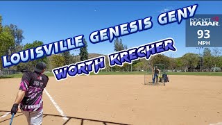 Louisville Genesis GENY and Worth Krecher 🚀 slowpitchsoftball louisvilleslugger [upl. by Tanitansy]