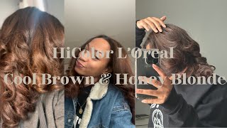 Dyeing Hair Vlog 💇🏾‍♀️ LOréal Hicolor Cool Brown and Blonde  All of Destiny ♥︎ [upl. by Eahcim]