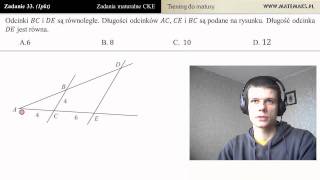 Zad 33 Twierdzenie Talesa i podobieństwo trójkątów trening do matury [upl. by Ellenrad]