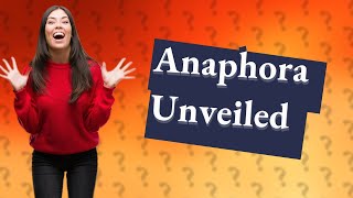 What is the anaphora in exposure [upl. by Naejamron]