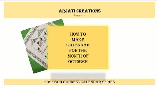 October Calendar  How to make God Goddess Calendar 2022 Ram Sita Warli Folk Art Calendar [upl. by Bohman]