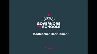 Webinar Headteacher Recruitment [upl. by Ennairej]