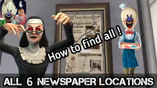 Ice Scream 6 All 6 newspaper locations  How to get secret cutscene in Ice Scream 6 new update [upl. by Annoyik]