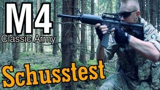 CA M4 Softair quotSchusstestquot GsP Airsoft GERMAN [upl. by Nerha]