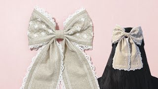 Embroidered Hair Bow Clip [upl. by Hajar]