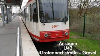 DSW21 Ansagen U42 Grotenbachstraße  Grevel [upl. by Riabuz]