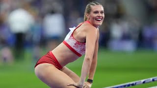 Alysha Newman twerks to celebrate winning Olympic bronze medal [upl. by Ixela]