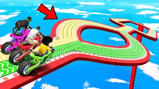 SHINCHAN AND FRANKLIN TRIED THE CRAZY BOOSTER ROAD PARKOUR CHALLENGE BY BIKES amp CARS IN GTA 5 [upl. by Dnalevelc]