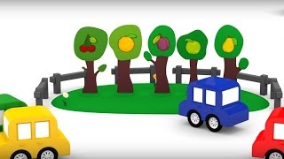 4 coches coloreados  Las frutas y los números para niños [upl. by Asilim]