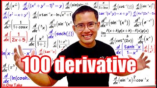 100 calculus derivatives I did 100 for you how many are you willing to do for yourself [upl. by Leachim990]