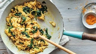 Turmeric Scrambled Eggs with Spinach amp Ghee [upl. by Enra]