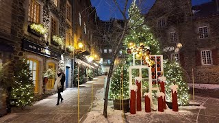 4K🇨🇦 Winter Walk in Old Quebec City Christmas at Petit Champlain and Place Royale 2023  CANADA [upl. by Jaworski217]