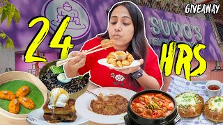 I ate at My Own Restaurant “THE SUMOs” for 24 Hours  GRAND GIVEAWAY🎁 [upl. by Zashin]