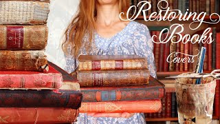 Restoring Antique Books Covers with Mulberry Paper [upl. by Ert284]