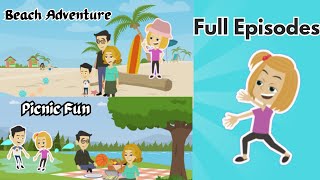 Kids Cartoon Full episodes Compilation  Cheeky Sofie Beach and Park Picnic [upl. by Ecinnaj]