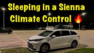 Sleeping in a Sienna Hybrid  My Overnight Routine with Climate Control  Nomad Van Life Toyota [upl. by Affay]