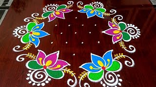 sankranti chukkala muggulu 🌺 beautiful 7 dots sankranti muggulukolam greshmarangoli4252 [upl. by Alisia]