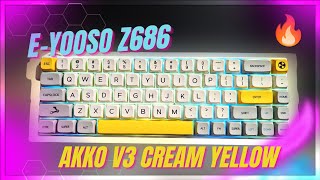 EYOOSO Z686 Mod  Akko V3 Cream Yellow  THOCK [upl. by Parthen]