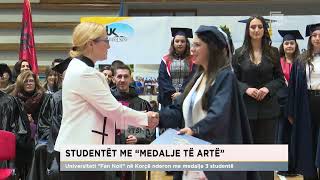 Studentët me “Medalje të Artë” Universiteti “Fan Noli” në Korçë nderon 3 studentë [upl. by Eycal]