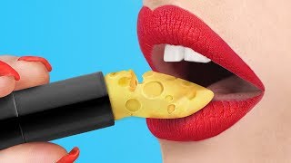 13 DIY Edible Makeup Ideas  13 Edible Pranks [upl. by Juan93]