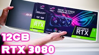 NEW FASTER RTX 3080 ROG STRIX OC 12GB Video Card UnBoxing Review [upl. by Palmira505]