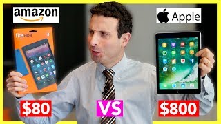 80 Tablet vs 800 Tablet Review Amazon Fire Tablet VS iPad Pro [upl. by Aicnelav667]