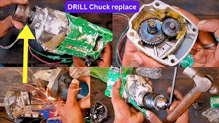 DU10 drill machine chuck change  how to change 13mm drill machine chuck  hammer drill repair [upl. by Avonasac915]