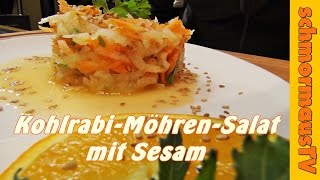 KohlrabiMöhrenSalat mit Sesam  Rohkostsalat  Kohlrabisalat [upl. by Ahsiekam475]