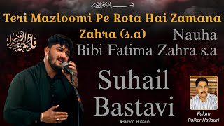 Noha Bibi Fatima Zahra  Teri Mazloomi Pe Rota Hai Zamana Zahra  Suhail Bastavi  New Noha 2024 [upl. by Claudelle969]