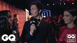 Ansel Elgort Interviews His Girlfriend In Cute GQ Red Carpet Clip [upl. by Gnak]