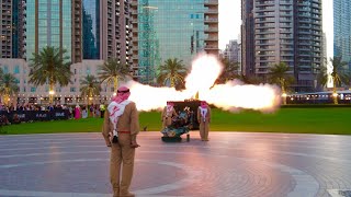 Dubai Ramadan 2024 Cannon Fired Iftar Time Downtown Burj Khalifa [upl. by Torbart829]