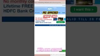 HDFC Pre Approved Credit Card with New Savings account free money finance bank hdfcbank credit [upl. by Serra94]