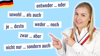 Perfektes Deutsch lernen Doppelkonjunktionen │ Grammatik B1C1 [upl. by Airasor]