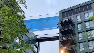 Sky Pool Worlds first floating pool between tower blocks  Nine Elms [upl. by Haim]