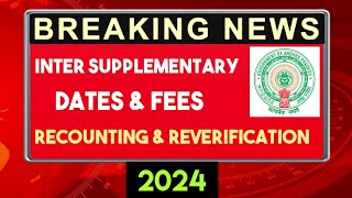 Inter Supplementary dates amp fees  Recounting Reverification details Trilokya6600Trilokya6600 [upl. by Vinn993]