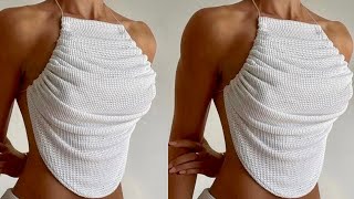 How to sew this stylish Halter Cowl neck backless top [upl. by Cumine677]