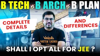 B Tech vs B Arch vs B planning  Top Colleges for JEE Mains  JEE Main 2024  Harsh Sir VedantuMath [upl. by Dhruv412]