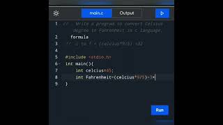 C Program to Convert Fahrenheit to Celsius using function [upl. by Sheryle628]