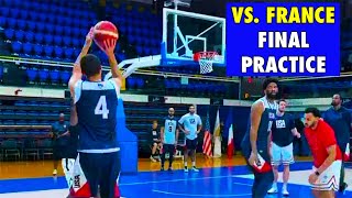 Team USA Basketball Practice Before vs France FINAL 🥇 2024 Paris Olympics [upl. by Ori552]