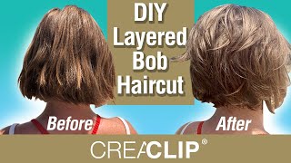 DIY Layered Bob Haircut Live on BEACH [upl. by Eibrab253]