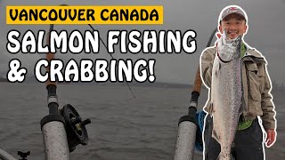 Winter Salmon Fishing and Crabbing in Vancouver Canada  Fishing with Rod [upl. by Selim]