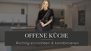 Offene Küche Einrichten mit Esszimmer amp Wohnzimmer  Fliesen Parkett Kochinsel Inspiration [upl. by Thagard]