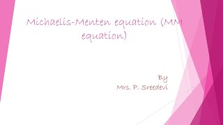 Michaelis Menten equation in Tamil [upl. by Eel]