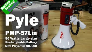 PYLE PMP57LIA Professional Megaphone  Comes with Rechargeable Battery and Builtin USB Flash amp SD [upl. by El]