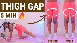 Thigh Gap in 7 DAYs  5 Min Inner Thigh Leg Workout  fast results 2024 [upl. by Ihcalam]