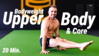 20 Minute Upper Body and Core Calisthenics Follow Along Workout [upl. by Nnylhtak]