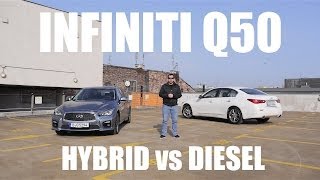 ENG Infiniti Q50 Hybrid vs Diesel  Test Drive and Review [upl. by Alderson]