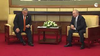 20231017 Orban  Putin meeting quotmilitary operationquot vs quotwarquot in Ukraine [upl. by Ahsatal]