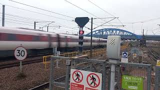 LNER Azuma Class 801 speeds through Peterborough heading for London Kings Cross [upl. by Safoelc]